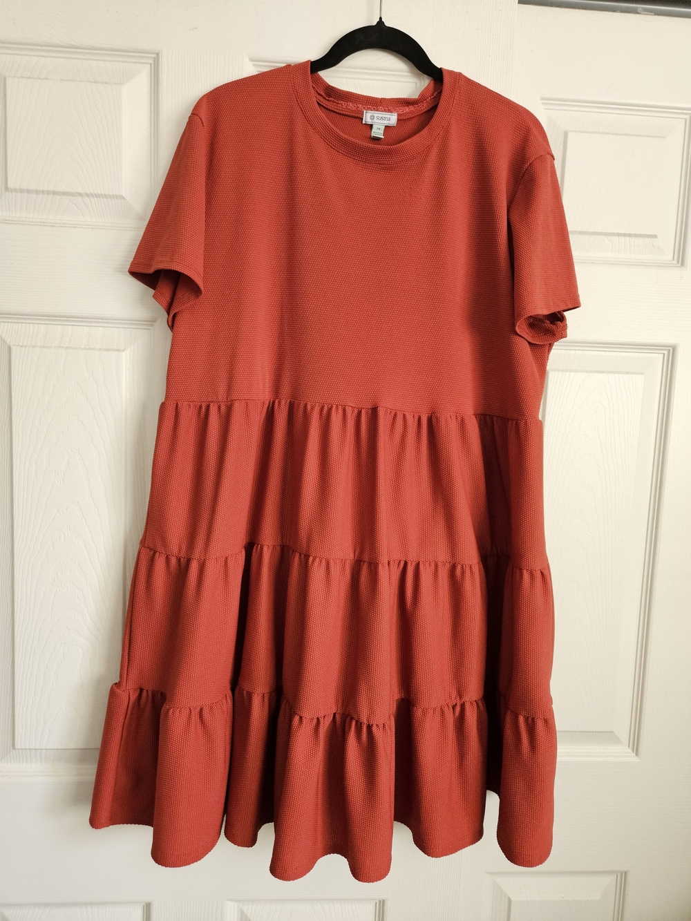 Susina Tiered Short Sleeve Dress - Rust